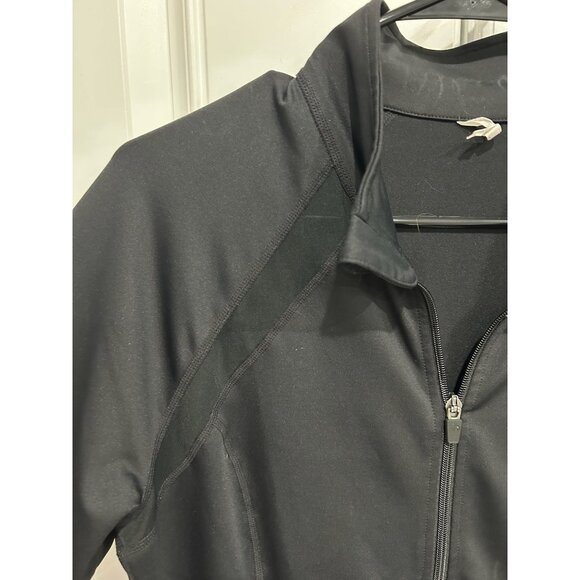 Ideology Black Full Zip Activewear Jacket Mesh Panels Zippered Pockets Sz Large - Picture 5 of 10